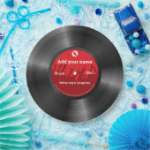 Assiettes En Carton Cool texte personnalisé, enregistrement de vinyle (Fête)