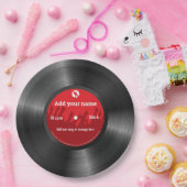 Assiettes En Carton Cool texte personnalisé, enregistrement de vinyle (Fête)