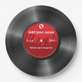 Assiettes En Carton Cool texte personnalisé, enregistrement de vinyle (Devant)