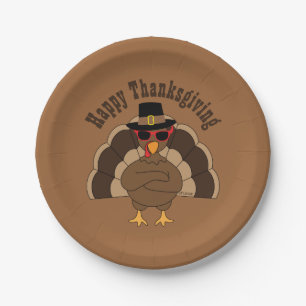 Assiettes En Carton Cool Turquie Bon thanksgiving fun Texte personnali