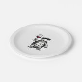 Assiettes En Carton cool turtle drinking red wine art print_1 (1) (Angle)