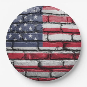 Assiettes En Carton Cool USA Drapeau design
