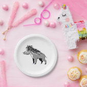 Assiettes En Carton Cool WARTY PIG -Warthog - Faune - Nature (Fête)