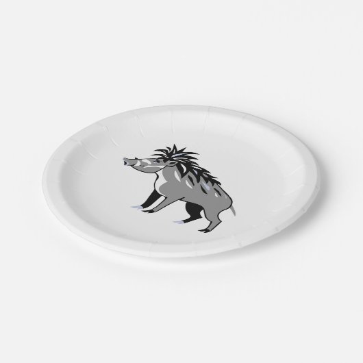 Assiettes En Carton Cool WARTY PIG -Warthog - Faune - Nature (Angle)