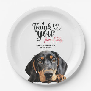 Assiettes En Carton Coonhound noir et tan