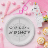 Assiettes En Carton Coordonnées de base GPS Compass (Fête)