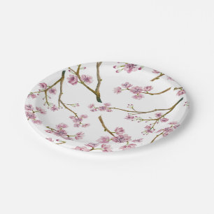 Assiettes En Carton Copie de fleurs de cerisier de Sakura