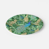 Assiettes En Carton Copie de paon de Nouveau d'art, bleu de cobalt et (Angle)