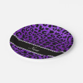 Assiettes En Carton Copie pourpre de guépard de parties scintillantes (Angle)