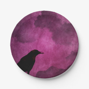 Assiettes En Carton Copies éffrayantes de Halloween Raven