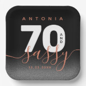 Assiettes En Carton Copper Girly 70 et Sassy (Recto)