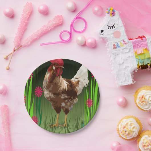 Assiettes En Carton Coq (Fête)