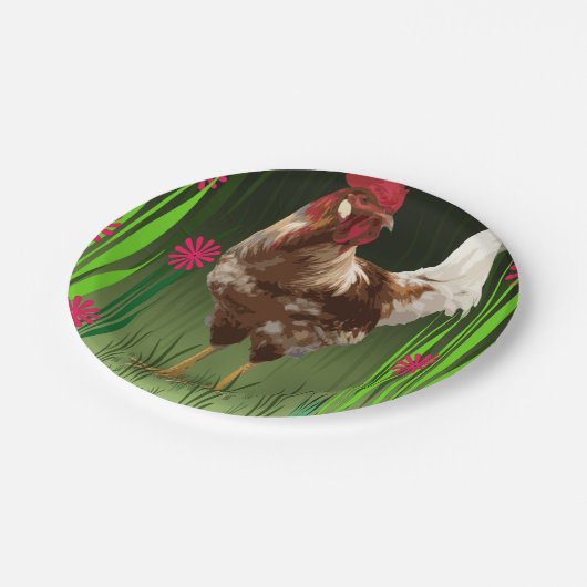 Assiettes En Carton Coq (Angle)