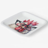 Assiettes En Carton Coq Avec Verres Noirs (Angulaire)