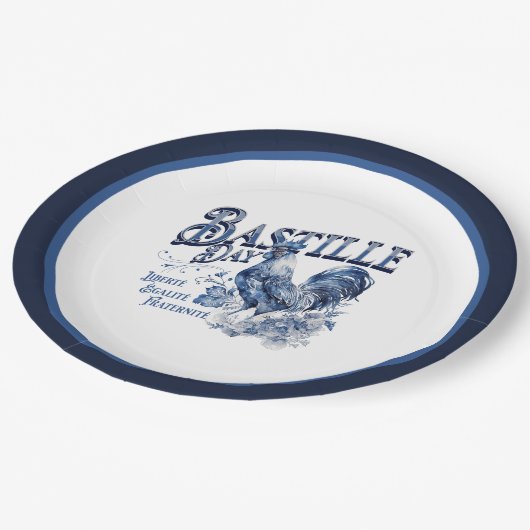 Assiettes En Carton Coq du 14 juillet (Angle)