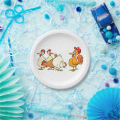 Assiettes En Carton Coq Et Poules (Fête)