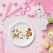 Assiettes En Carton Coq Et Poules (Fête)