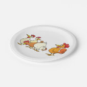 Assiettes En Carton Coq Et Poules (Angle)