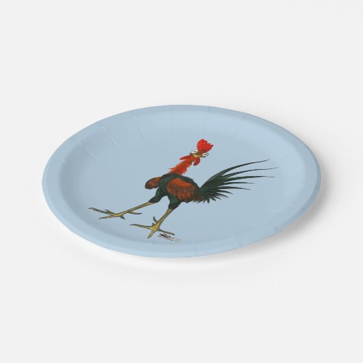 Assiettes En Carton Coq fou (Angle)