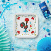 Assiettes En Carton Coq traditionnel du Portugal en noir (Fête)