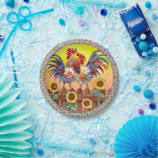 Assiettes En Carton COQS par SHARON SHARPE (Fête)