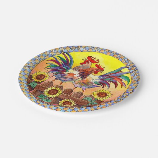 Assiettes En Carton COQS par SHARON SHARPE (Angle)