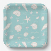 Assiettes En Carton Coques Starfish Sun Fun Texte ivoire ID918 (Recto)