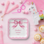 Assiettes En Carton Coquette arc rose fête d'anniversaire imprimé (Fête)