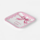 Assiettes En Carton Coquette arc rose fête d'anniversaire imprimé (Angulaire)
