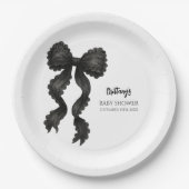 Assiettes En Carton Coquette Baby shower noir (Devant)