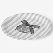 Assiettes En Carton Coquette Black Bow & Disco Ball Elégant Anniversai (Angle)