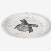 Assiettes En Carton Coquette Black Bow & Disco Ball Elégant Anniversai (Angle)