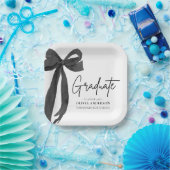 Assiettes En Carton Coquette Black Bow moderne Graduate Graduate (Fête)