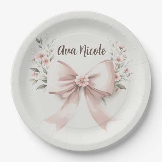 Assiettes En Carton Coquette Bow (Devant)
