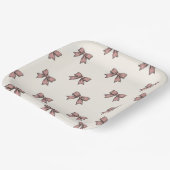 Assiettes En Carton Coquette Bow Pink Birthday Party (Angulaire)