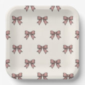 Assiettes En Carton Coquette Bow Pink Birthday Party (Recto)