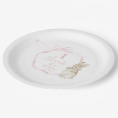 Assiettes En Carton Coquette Bow rose Pierre le lapin 1er anniversaire (Angle)