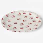 Assiettes En Carton Coquette Cerisier Bow Plaques de papier d'annivers (Angle)