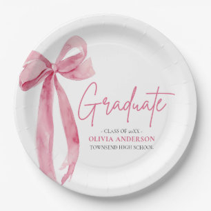 Assiettes En Carton Coquette de la botte rose moderne Graduate Graduat