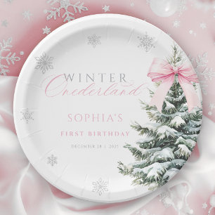 Assiettes En Carton Coquette Hiver Onederland Premier Anniversaire