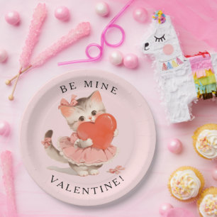 Assiettes En Carton Coquette Kitty Vintage Sois Mien Saint-Valentin