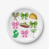 Assiettes En Carton Coquette Mardi Gras Bow Fleur De Lis Masque Matièr (Devant)