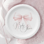 Assiettes En Carton Coquette Pink Bow Baby Douche<br><div class="desc">Plaques de papier Baby shower Coquette Rose Bow</div>