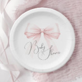 Assiettes En Carton Coquette Pink Bow Baby Douche