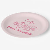 Assiettes En Carton Coquette rose baby shower à main moderne (Angle)