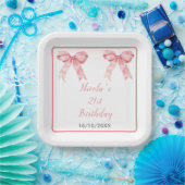 Assiettes En Carton Coquette rose Bow fête d'anniversaire (Fête)