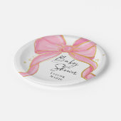 Assiettes En Carton Coquette rose moderne Bow Baby shower fille (Angle)
