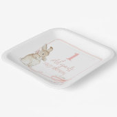 Assiettes En Carton Coquette rose Pierre le lapin 1er anniversaire (Angulaire)