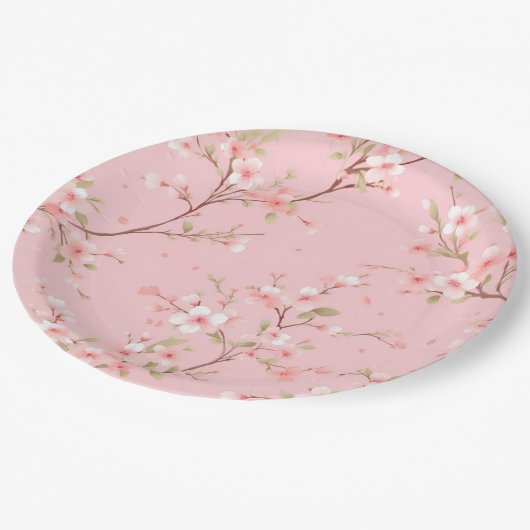 Assiettes En Carton Coquette Rose Plaque papier d'anniversaire (Angle)