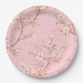 Assiettes En Carton Coquette Rose Plaque papier d'anniversaire (Devant)